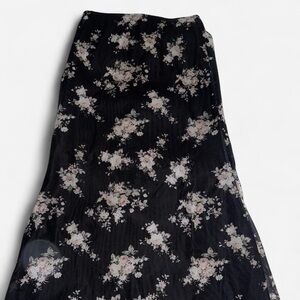 SHEIN Black Floral A-Line Skirt